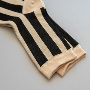 Women Glittered Black Stripe Socks