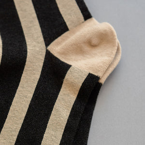 Women Glittered Black Stripe Socks