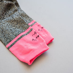 Women Neon Sparkle Crew Socks