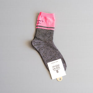 Women Neon Sparkle Crew Socks