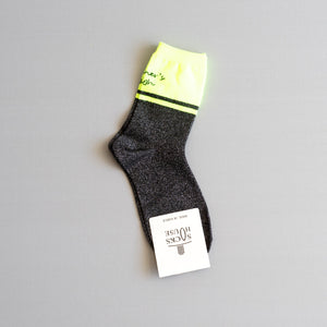 Women Neon Sparkle Crew Socks